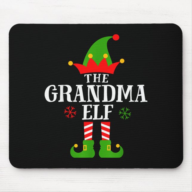 Alfombrilla De Ratón Grandma Elf Funny Matching Family Christmas Pajama (Frente)