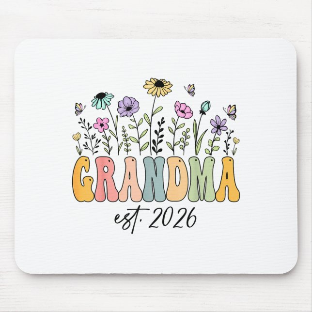 Alfombrilla De Ratón Grandma Est. 2026 Wildflower Promoted To Grandma  (Frente)