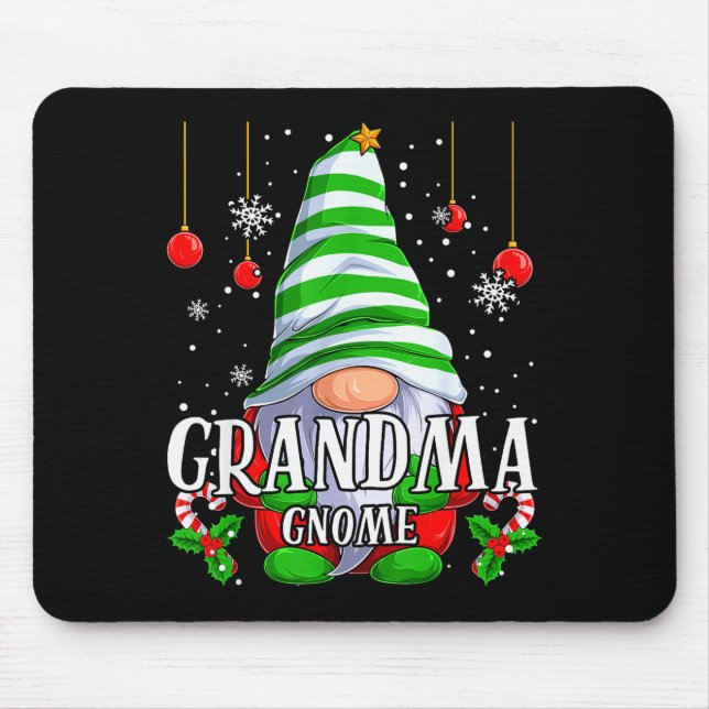 Alfombrilla De Ratón Grandma Gnome Christmas Pajamas Matching Family Gr (Frente)
