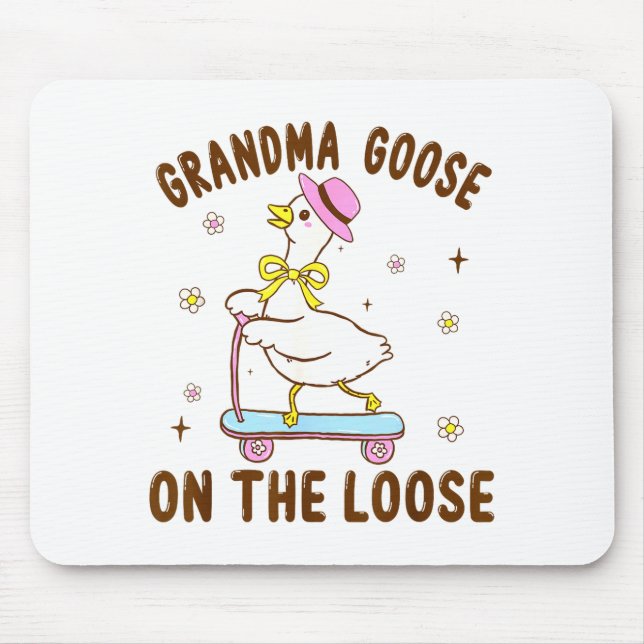 Alfombrilla De Ratón Grandma Goose On The Loose Funny Birthday Matching (Frente)