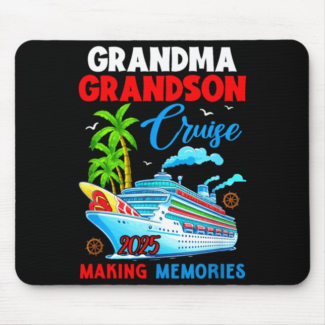 Alfombrilla De Ratón Grandma Grandson Cruise 2025 Memories Christmas Fa (Frente)