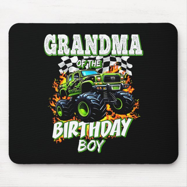 Alfombrilla De Ratón Grandma Of The Birthday Boy Monster Truck Birthday (Frente)