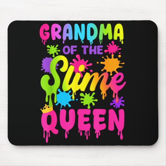 Alfombrilla De Ratón Grandma Of The Slime Queen Birthday Girl Family Pa (Frente)