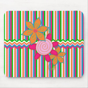 Alfombrilla De Ratón Grandmas Garden Stripes Mousepad