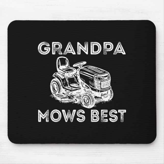 Alfombrilla De Ratón Grandpa Mows Funny Lawn Mower Father's Day Papa  (Frente)