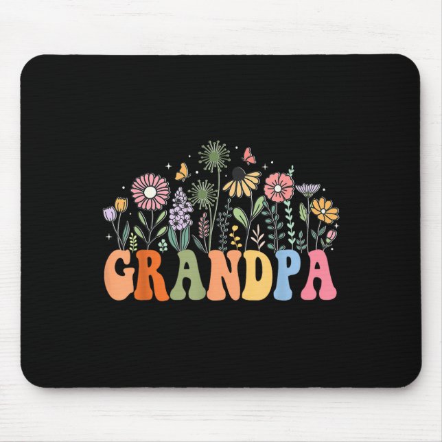 Alfombrilla De Ratón Grandpa Wildflower Floral Birthday Baby Shower New (Frente)