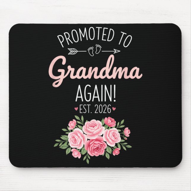 Alfombrilla De Ratón Grandparent Promoted To Grandma Again Est. 2026, N (Frente)