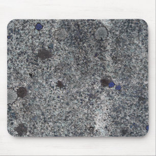 Alfombrilla De Ratón Granito gris de textura rock con detalles azules