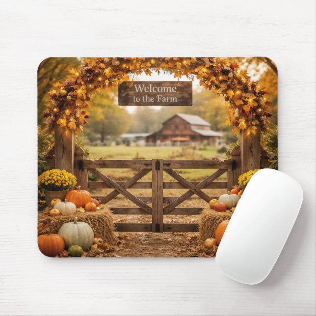 Alfombrilla De Ratón Granja de otoño en el campo (Con ratón)