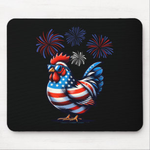 Alfombrilla De Ratón Granja de pollo azul rojo Patriótico 4O