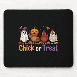 Alfombrilla De Ratón Granja De Pollos De Halloween De Bruja O Trata
