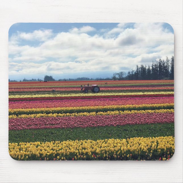 Alfombrilla De Ratón Granja de tulipanes de zapatos de madera, Woodburn (Frente)