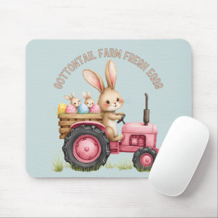 Alfombrilla De Ratón Granja del conejo de Pascua caprichosa Tractor vin