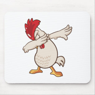 Alfombrilla De Ratón Granjero con pollo haciendo Dab, baile Dab