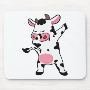 Alfombrilla De Ratón Granjero haciendo dab con vaca haciendo dab baile