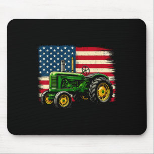 Alfombrilla De Ratón Granjero Patriótico Tractor 4 De Julio Bandera De