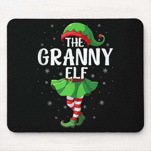 Alfombrilla De Ratón Granny Elf Christmas Grandma Women Elf Squad Xmas  (Frente)