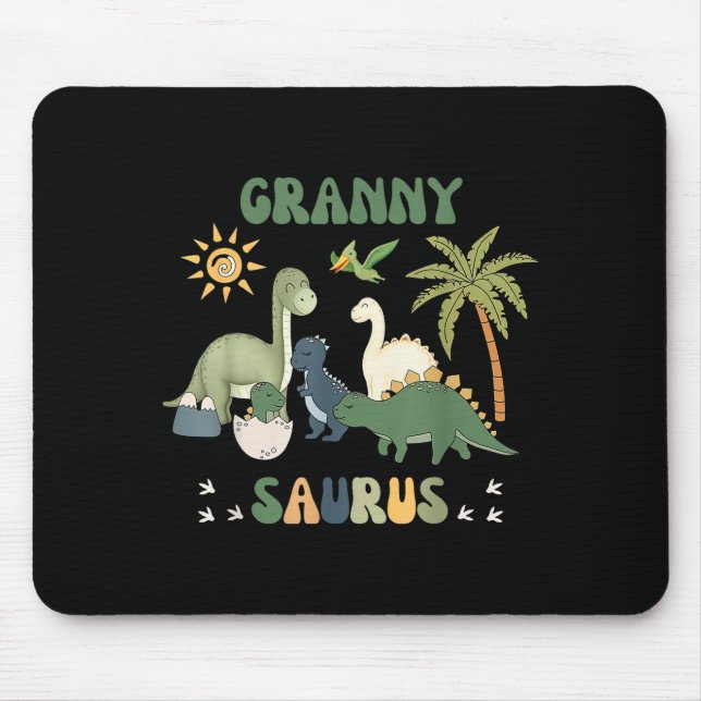 Alfombrilla De Ratón Grannysaurus T Rex Dinosaur Granny Saurus Family M (Frente)