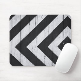 Alfombrilla De Ratón Grano de madera pintado negro y blanco