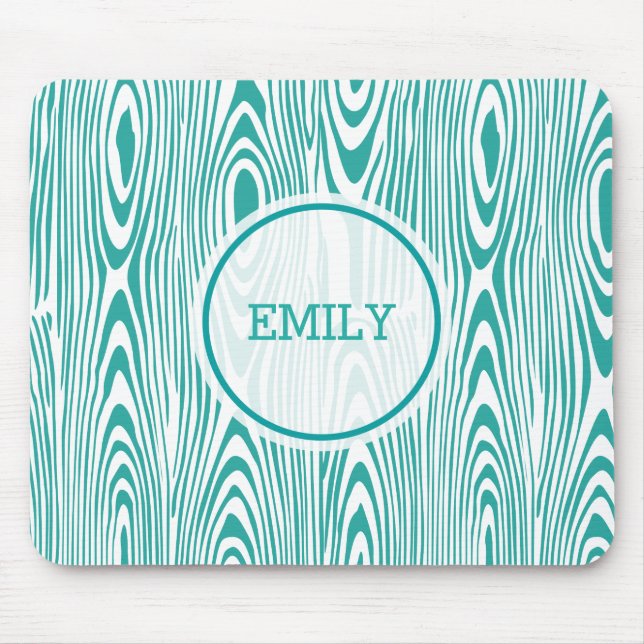 Alfombrilla De Ratón Grano de madera turquesa (Frente)