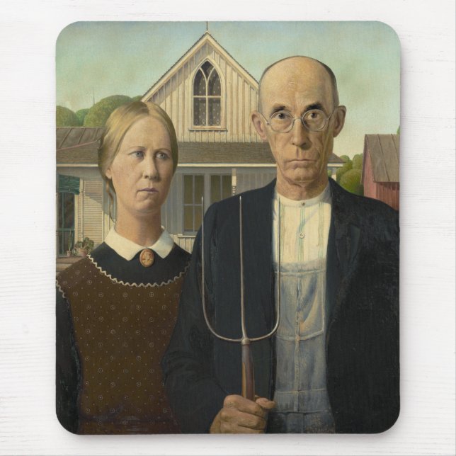 Alfombrilla De Ratón Grant Wood - American Gothic (Frente)
