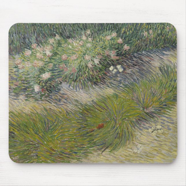 Alfombrilla De Ratón Grasa y mariposas por Vincent van Gogh (Frente)