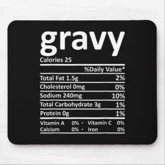 Alfombrilla De Ratón Gravy Nutrition Facts Fun Acción de Gracias Navida