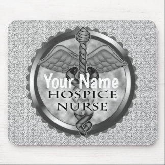 Alfombrilla De Ratón Gray caduceus Hospice Nurse