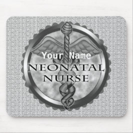 Alfombrilla De Ratón Gray caduceus Neonatal Nurse