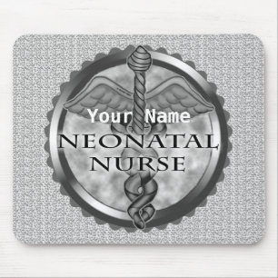 Alfombrilla De Ratón Gray caduceus Neonatal Nurse