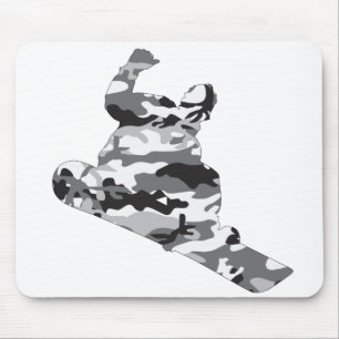 Alfombrilla De Ratón Gray-Camo-Snowboarder