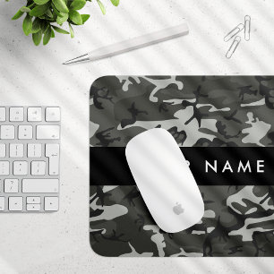 Alfombrilla De Ratón Gray Camouflage Pattern, Your name, Personalize