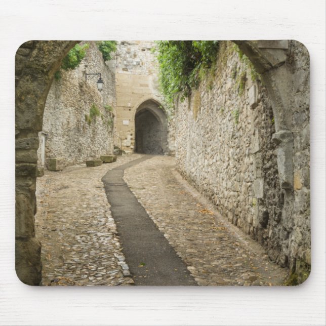 Alfombrilla De Ratón Gray Cobblestone street, Francia (Frente)