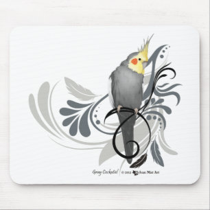 Alfombrilla De Ratón Gray Cockatiel