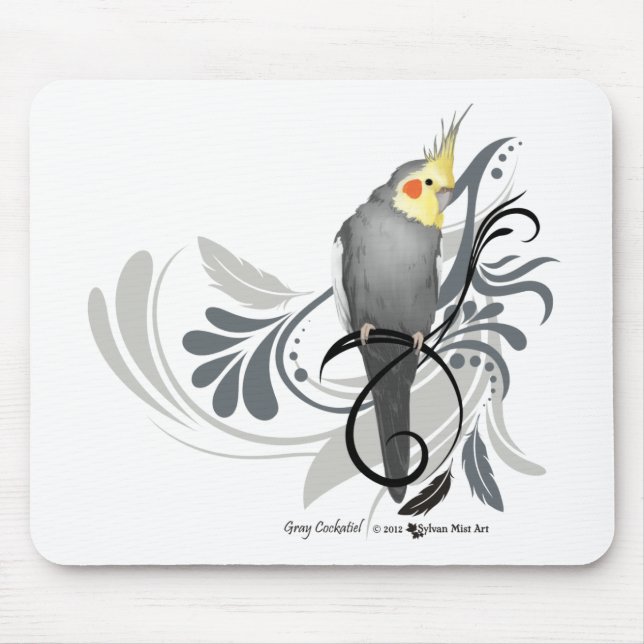 Alfombrilla De Ratón Gray Cockatiel (Frente)