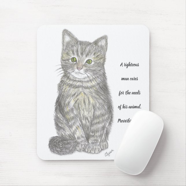 Alfombrilla De Ratón Gray Kitten Mousepad (Con ratón)