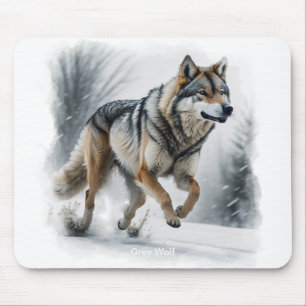 Alfombrilla De Ratón Gray Wolf Animal Art