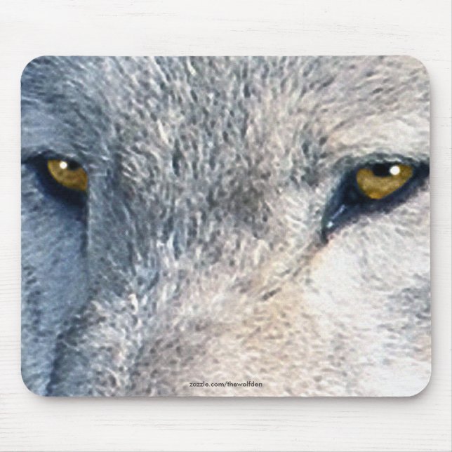 Alfombrilla De Ratón Gray Wolf Eyes Wildlife Art Mousemat (Frente)