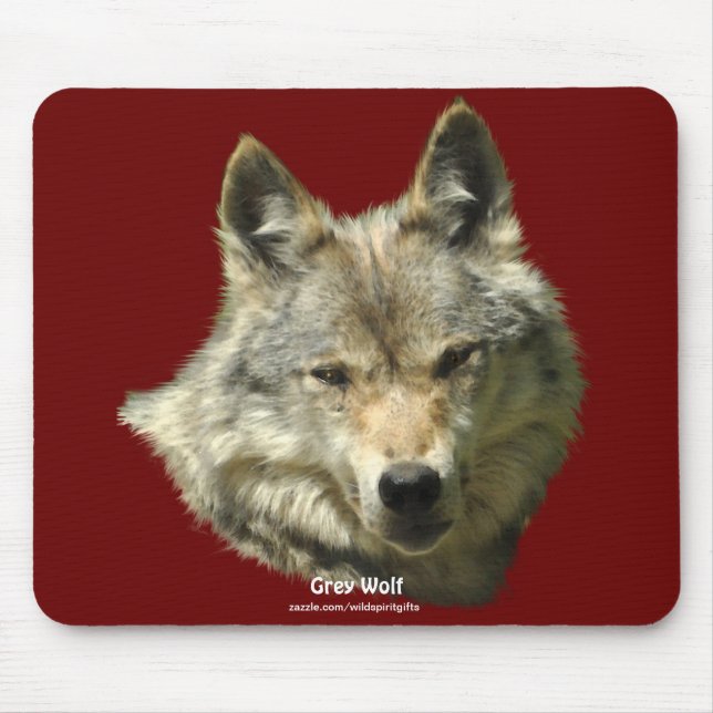 Alfombrilla De Ratón Gray Wolf Wildlife Support Animal Art (Frente)
