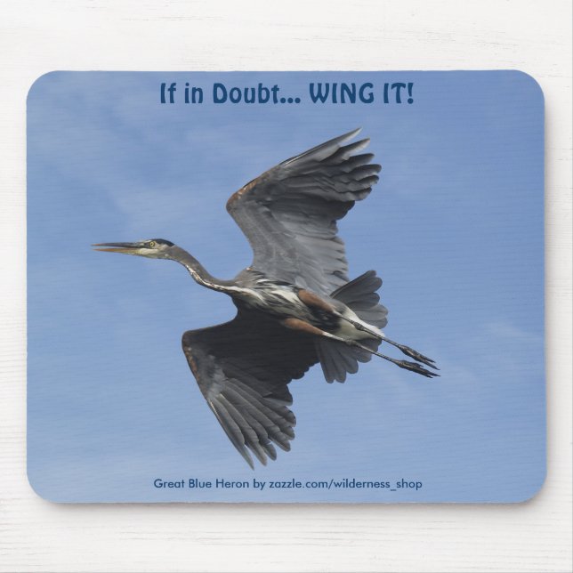 Alfombrilla De Ratón GREAT BLUE HERON Mousepad (Frente)