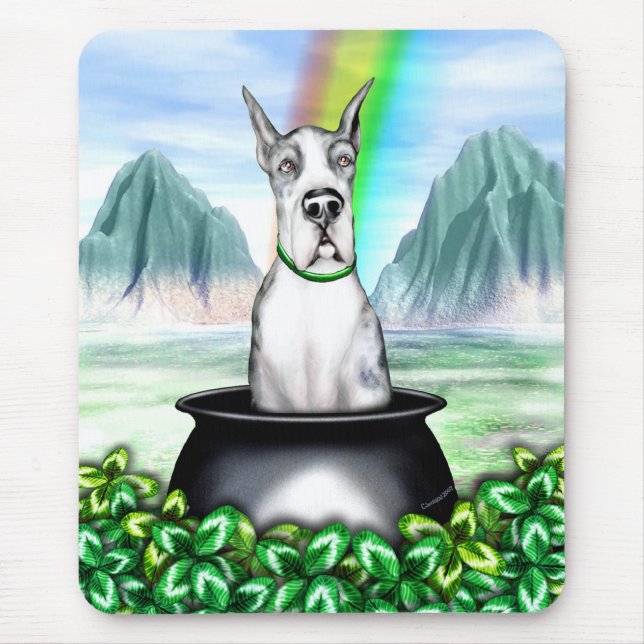 Alfombrilla De Ratón Great Dane MerleB Pot O Gold (Frente)