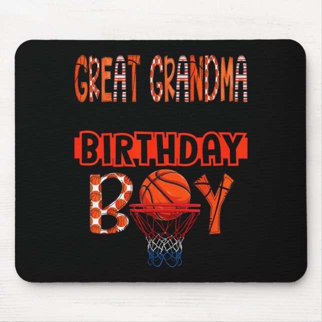 Alfombrilla De Ratón Great Grandma Of The Birthday Boy Basketball Party (Frente)