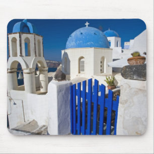 Alfombrilla De Ratón Grecia e isla griega de Santorini pueblo de Oia 3