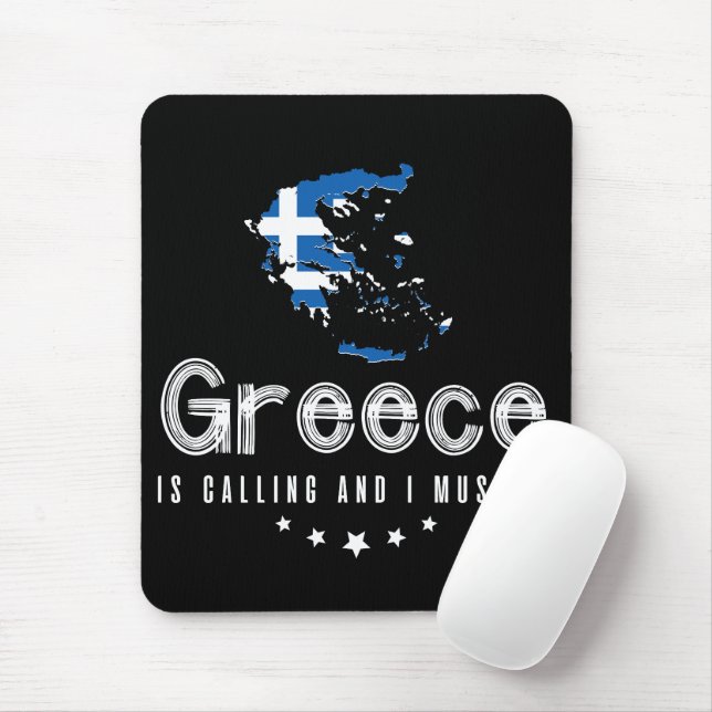 Alfombrilla De Ratón Grecia Está Llamando Y Debo Ir Mousepad (Con ratón)