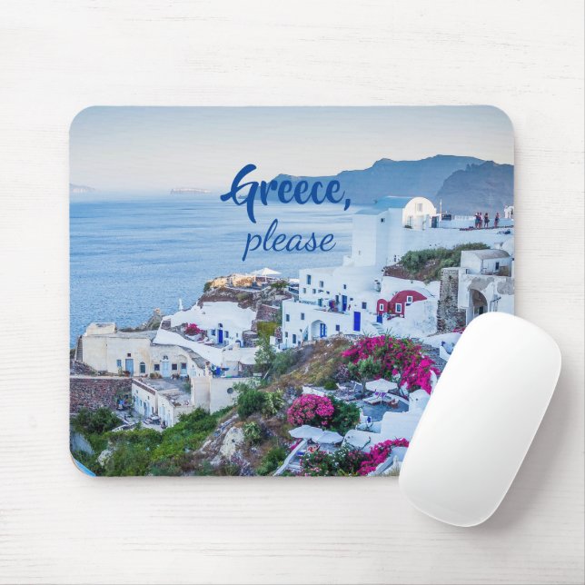 Alfombrilla De Ratón Grecia Por Favor/ Entorno Personalizado/ Santorini (Con ratón)