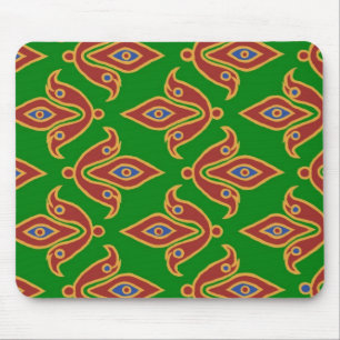 Alfombrilla De Ratón Green, Red, Fleur-de-lys Mousepad