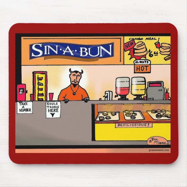 Alfombrilla De Ratón Green Weenii "Sin-A-Bun" Mousepad (Frente)
