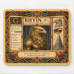Alfombrilla De Ratón Grifo, Arte de Bestiario Medieval