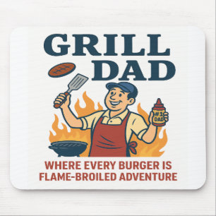 Alfombrilla De Ratón Grill Dad - Aventura De Brote De Llamas