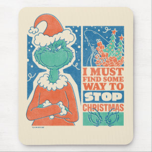 Alfombrilla De Ratón Grinch   Detener Navidad Gráfico Antiguo